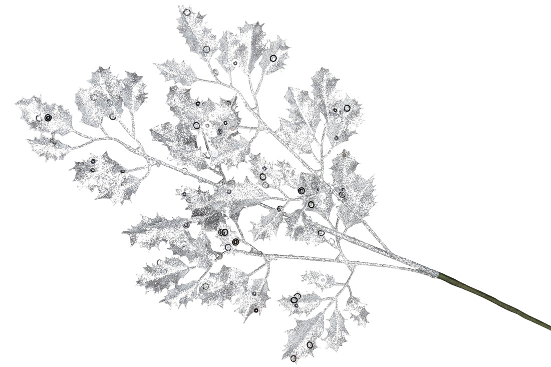 Декоративна гілка 67см, колір - срібло