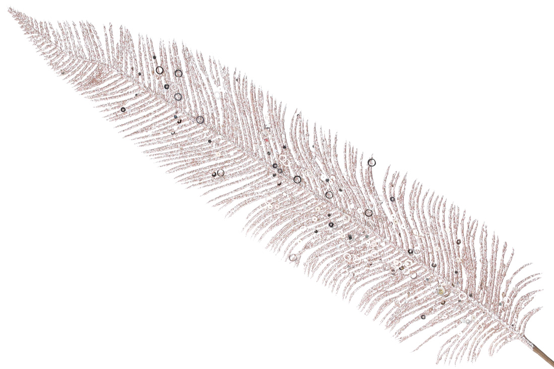 Декоративна гілка Перо 82см, колір - бежевий