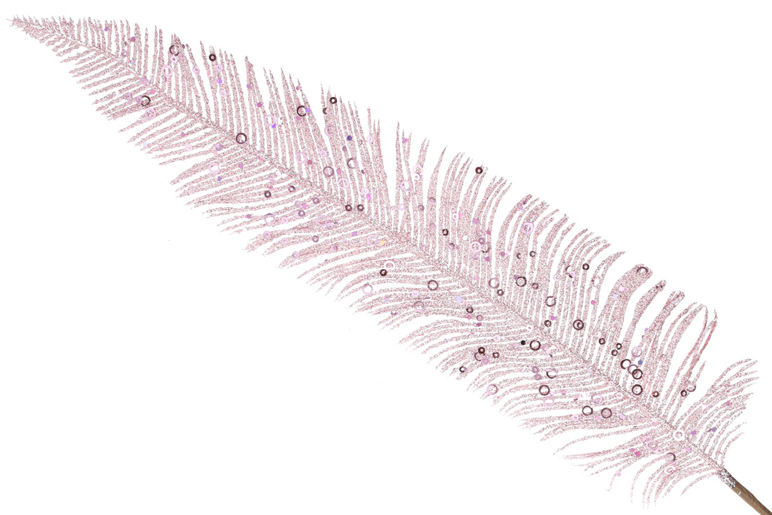 Декоративна гілка Перо 82см, колір - рожевий