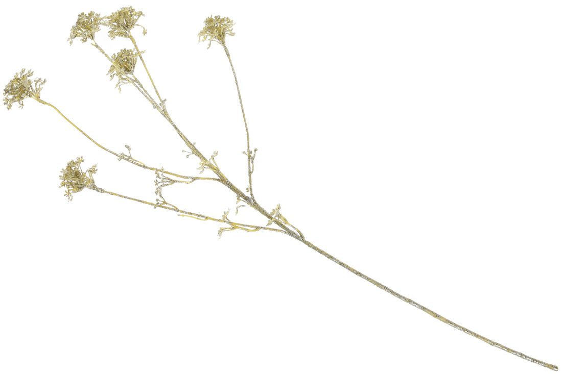 Декоративна гілка з гліттером, 66см, колір - золото