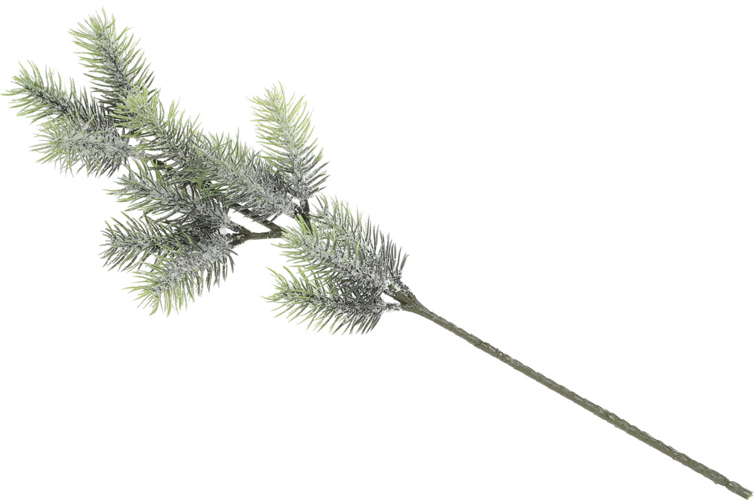 Декоративна ялинкова гілка в інею, 45см