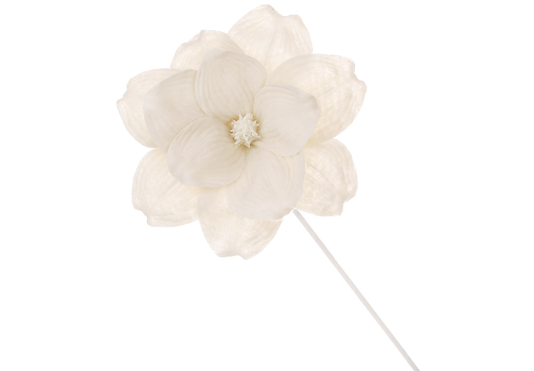 Декоративна квітка з фетру Магнолія D25см, ніжка 55 колір - кремовий