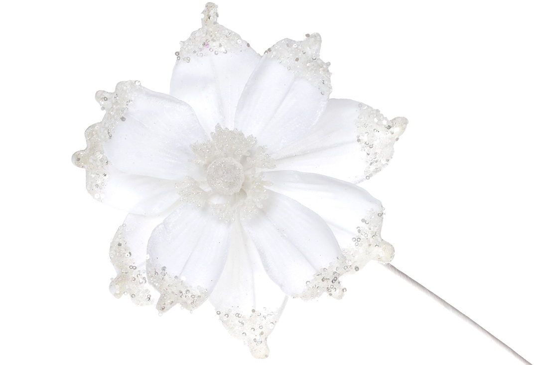 Декоративна квітка Магнолія 50см, колір - білий