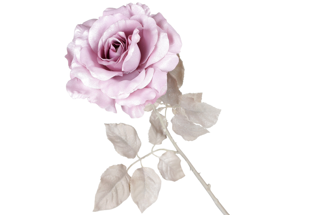 Декоративна квітка Троянда, 68см, колір - світло-ліловий