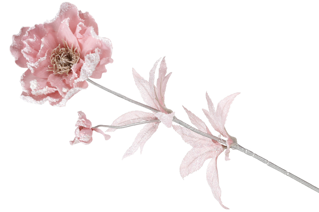 Рожевий мак у снігу, 60см