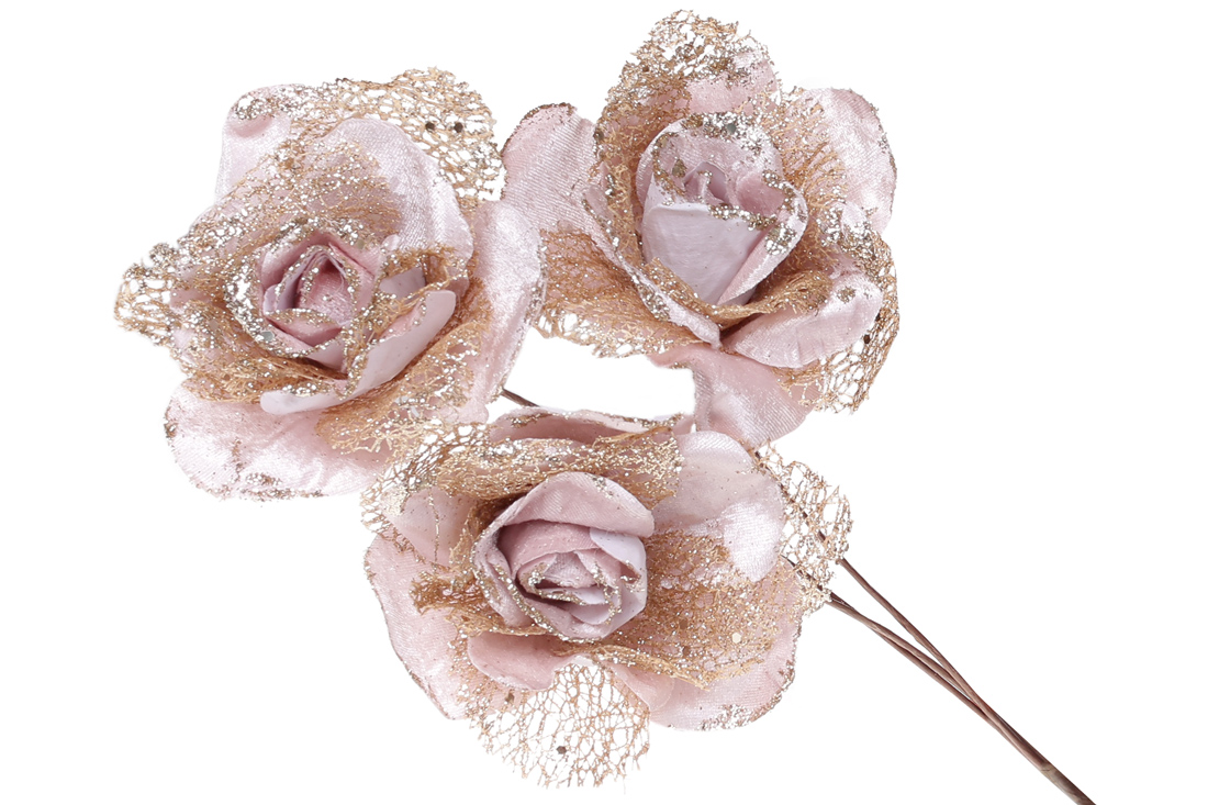 Декоративний букет Троянди 45см, колір - попелясто-рожевий