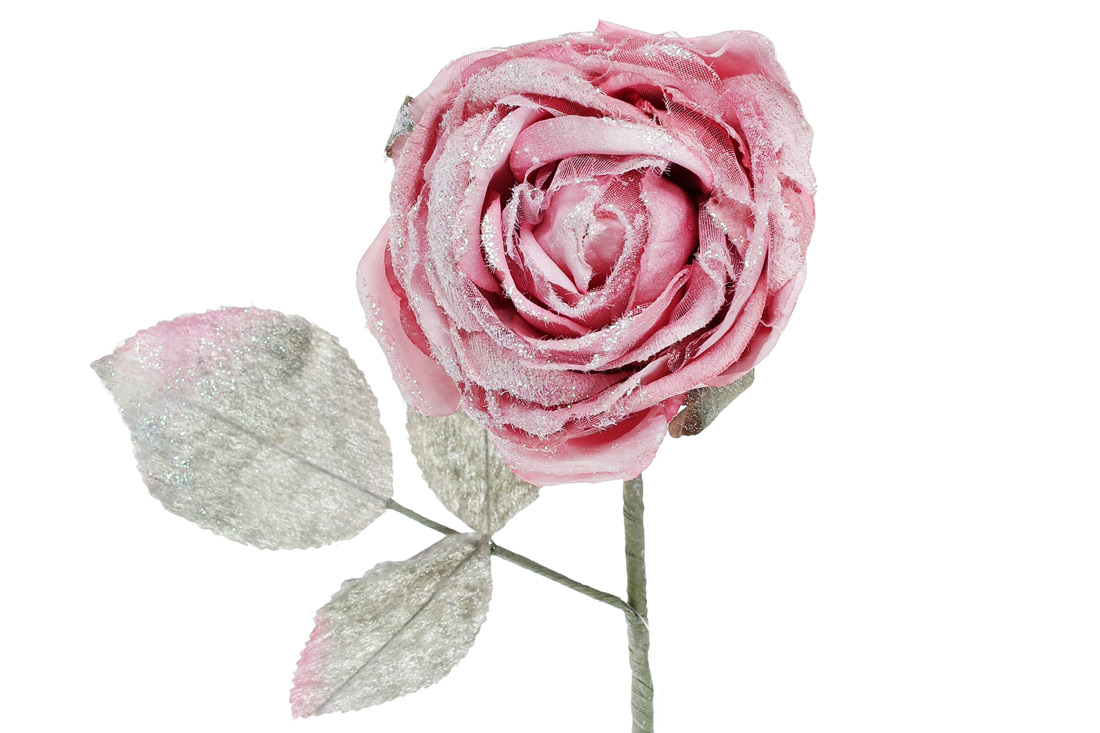 Декоративна штучна квітка Троянда, 10см, колір - фуксія