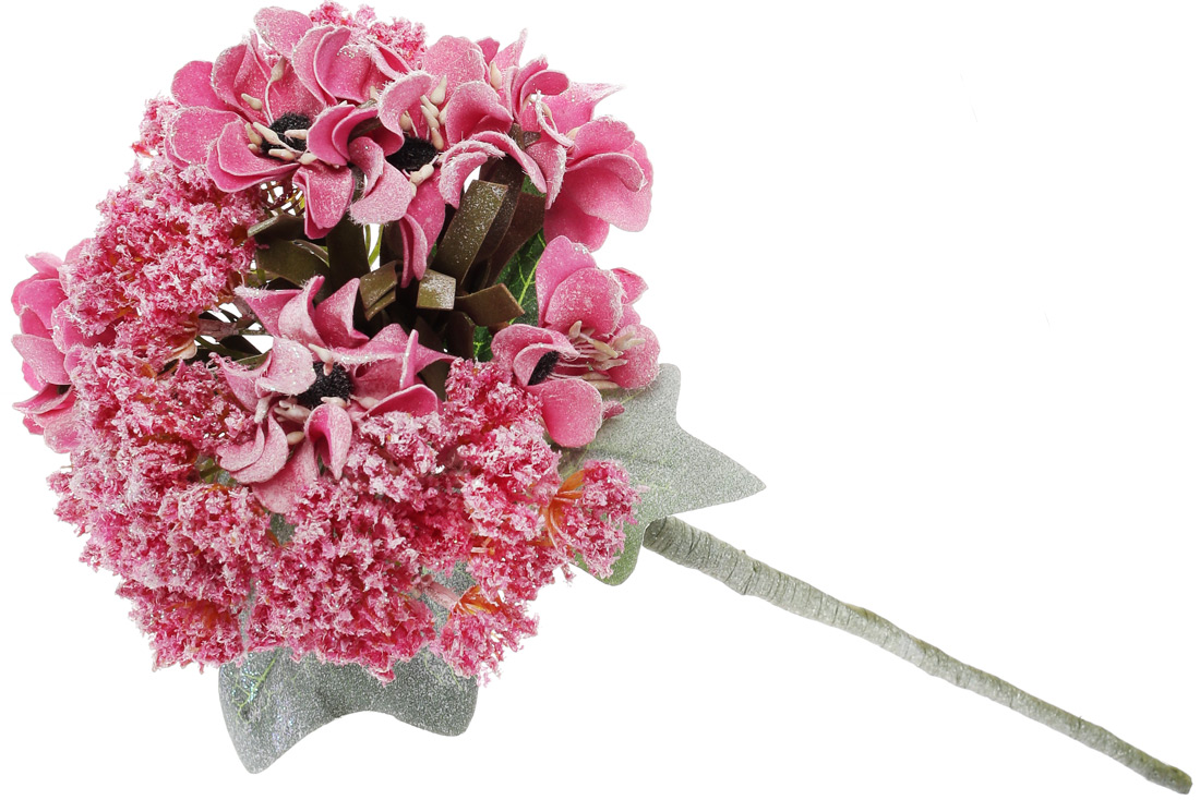 Декоративна штучна квітка Гортензія, 27 см, колір - світло-пурпурний