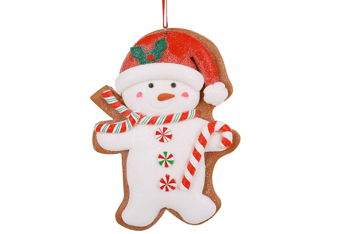 Декоративна підвіска Пряниковий Сніговик 9*1*12.5см, 2 дизайни