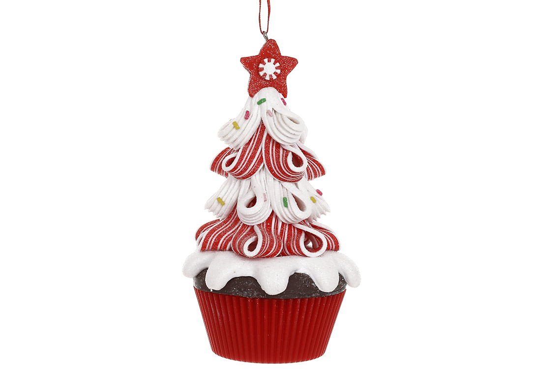 Декоративна підвіска з гліттером Карамельна ялинка, 7.5*7.5*14см