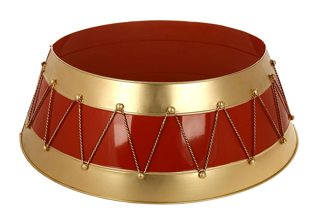 Металева спідниця для ялинки 48.5*65*22.5см, колір - червоний із золотом