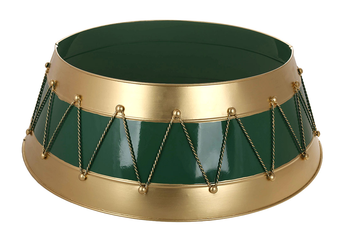 Металева спідниця для ялинки 48.5*65*22.5см, колір - зелений із золотом