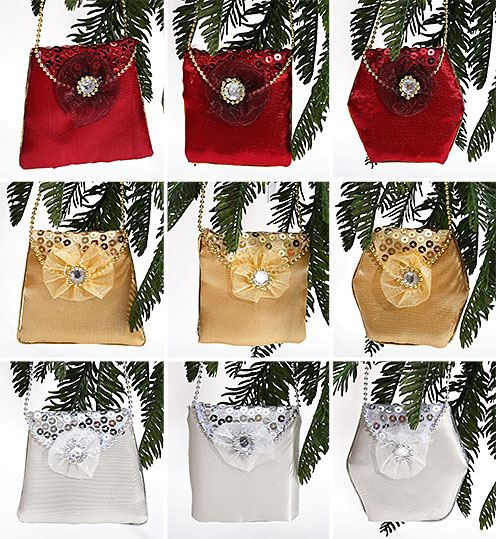 Ялинкова прикраса Сумочка 8см, 9 дизайнів