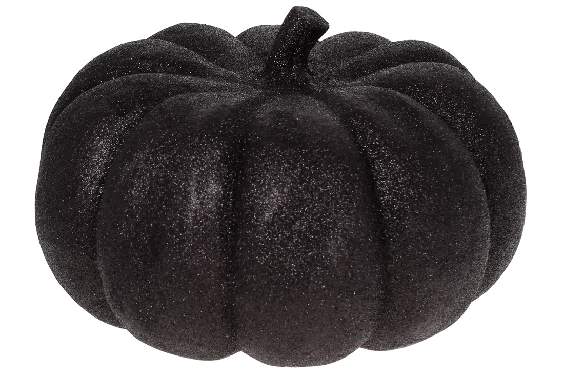 Декор Гарбуз, 30см, колір - чорний гліттер