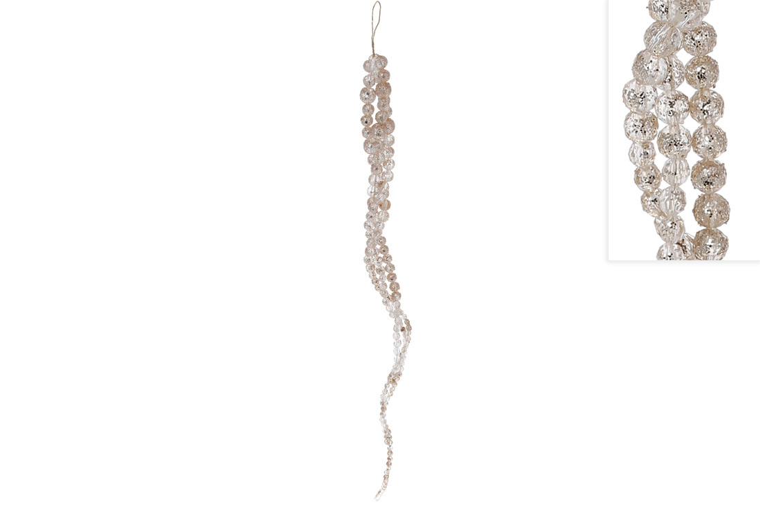Декоративна підвіска з акрилових намиста, 52см, колір - світле золото
