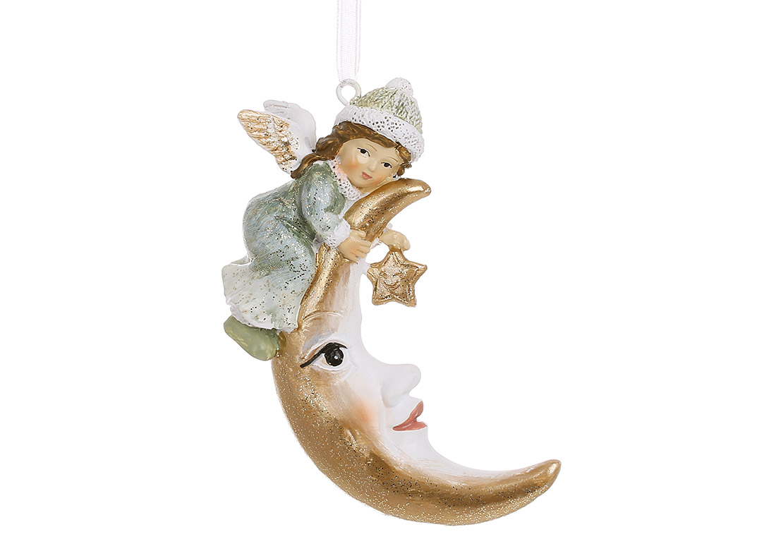 Декоративна підвіска Янголятко на місяці 7.5*3*10см