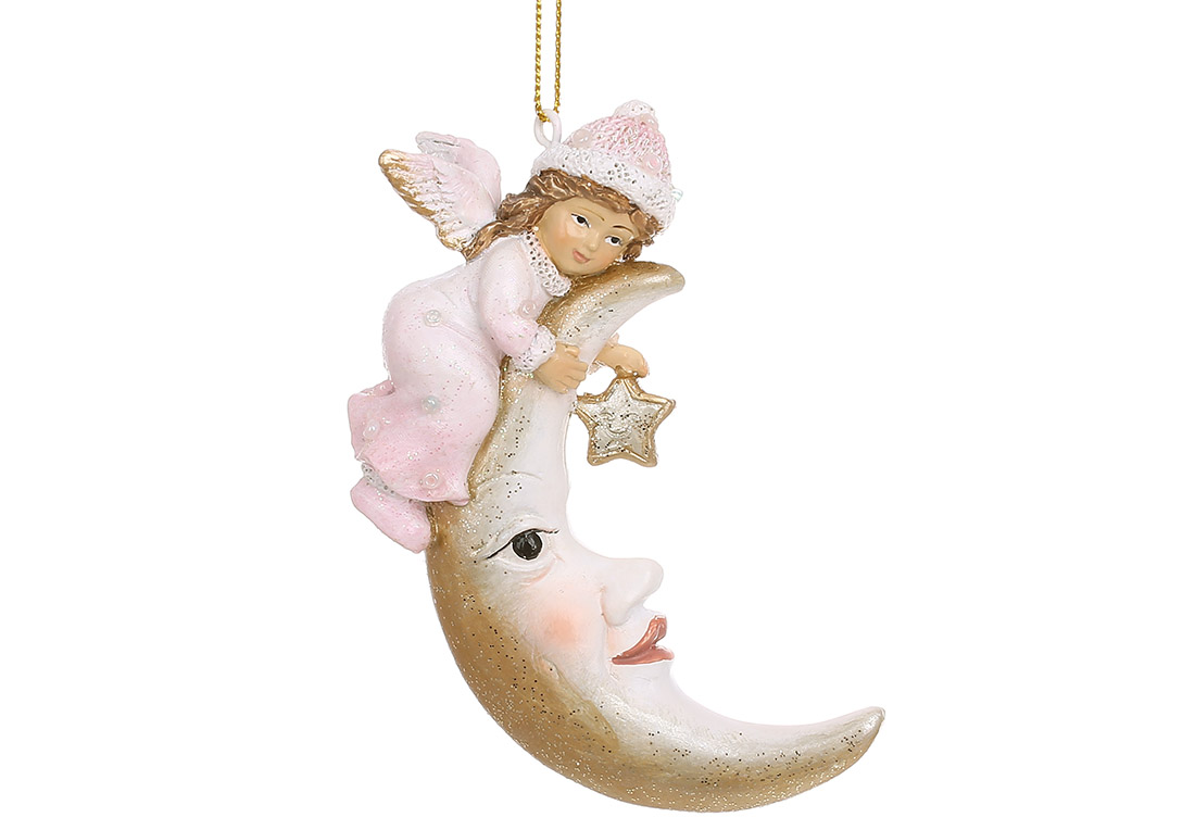 Декоративна підвіска Янголятко на місяці 7.5*3*10см