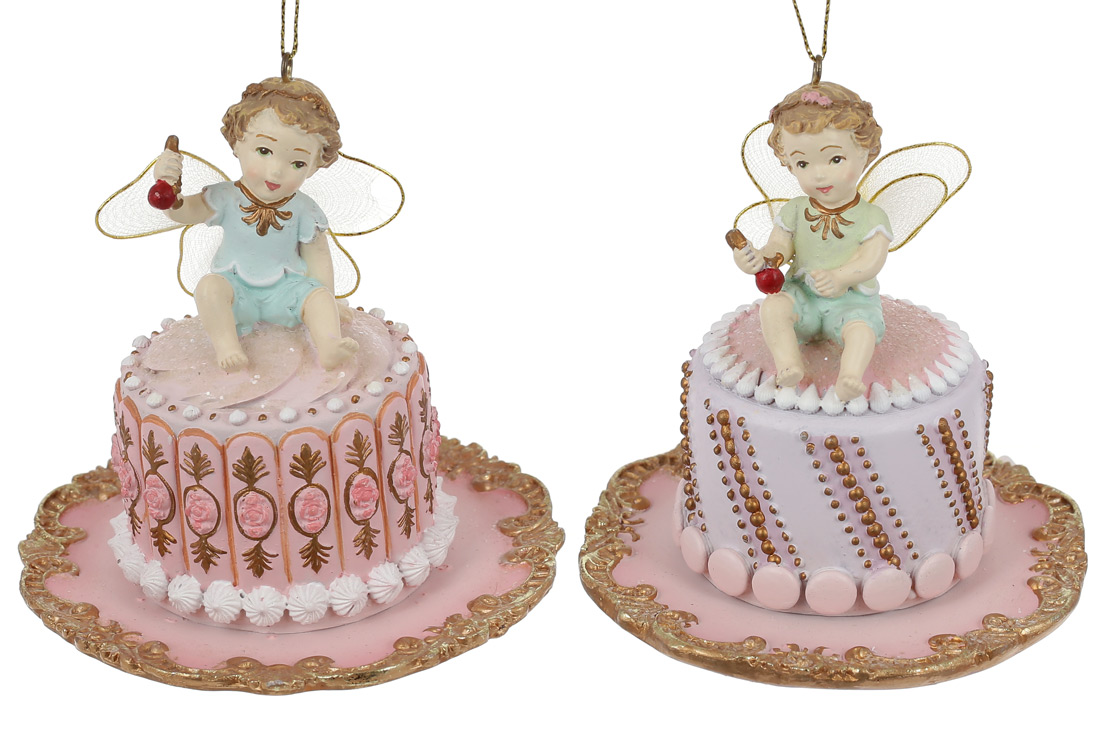 Декоративна підвісна фігурка Ельф на тістечку, 11см, 2 дизайни
