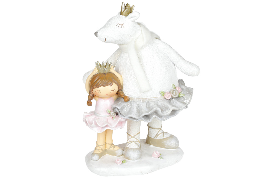 Декоративна статуетка Дівчинка з ведмедицею, 19.5см