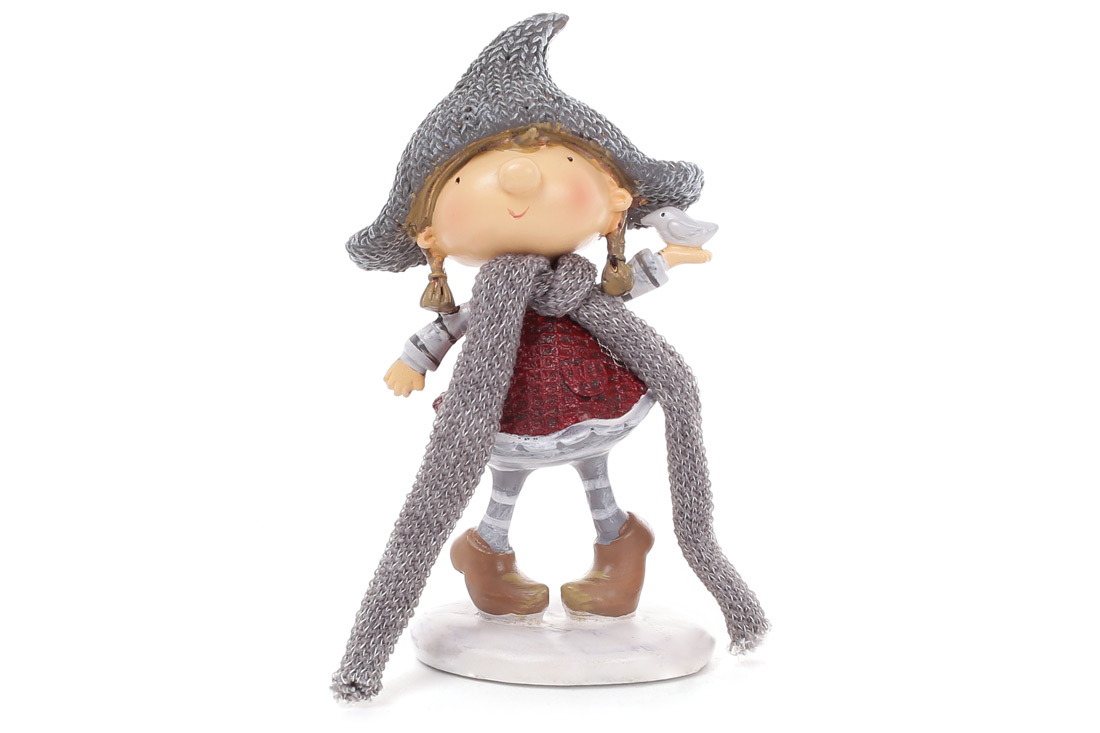 Декоративна фігурка Дівчинка з пташкою, 16см