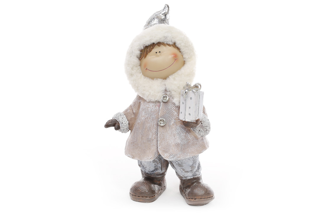Декоративна фігурка Хлопчик 24.5см, колір - шампань зі сріблом