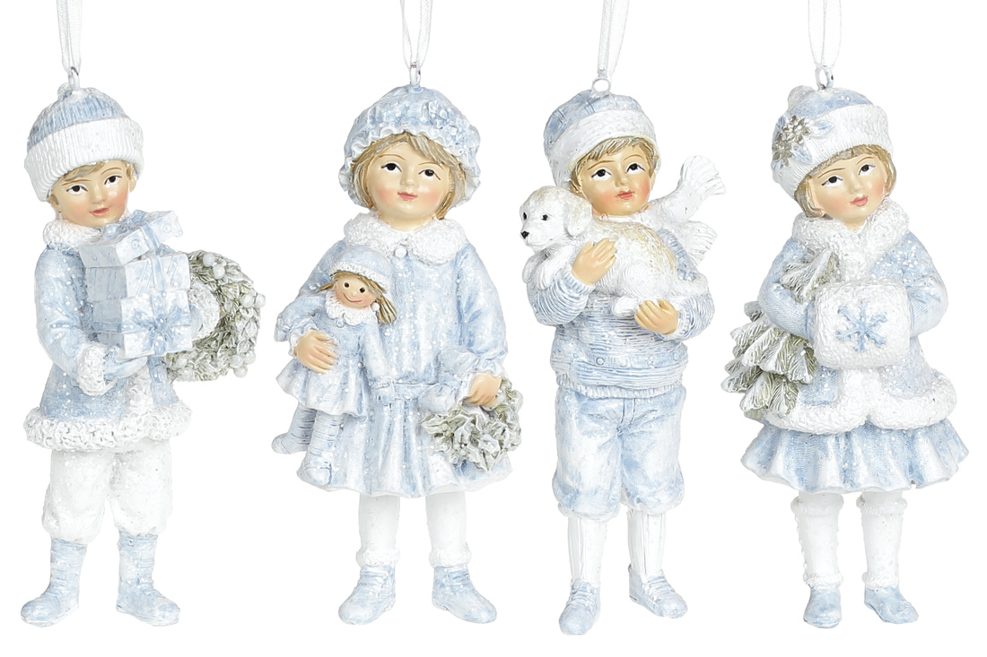 Декоративна підвісна фігурка Дітки, 11.5см, 4 дизайни, колір - блакитний