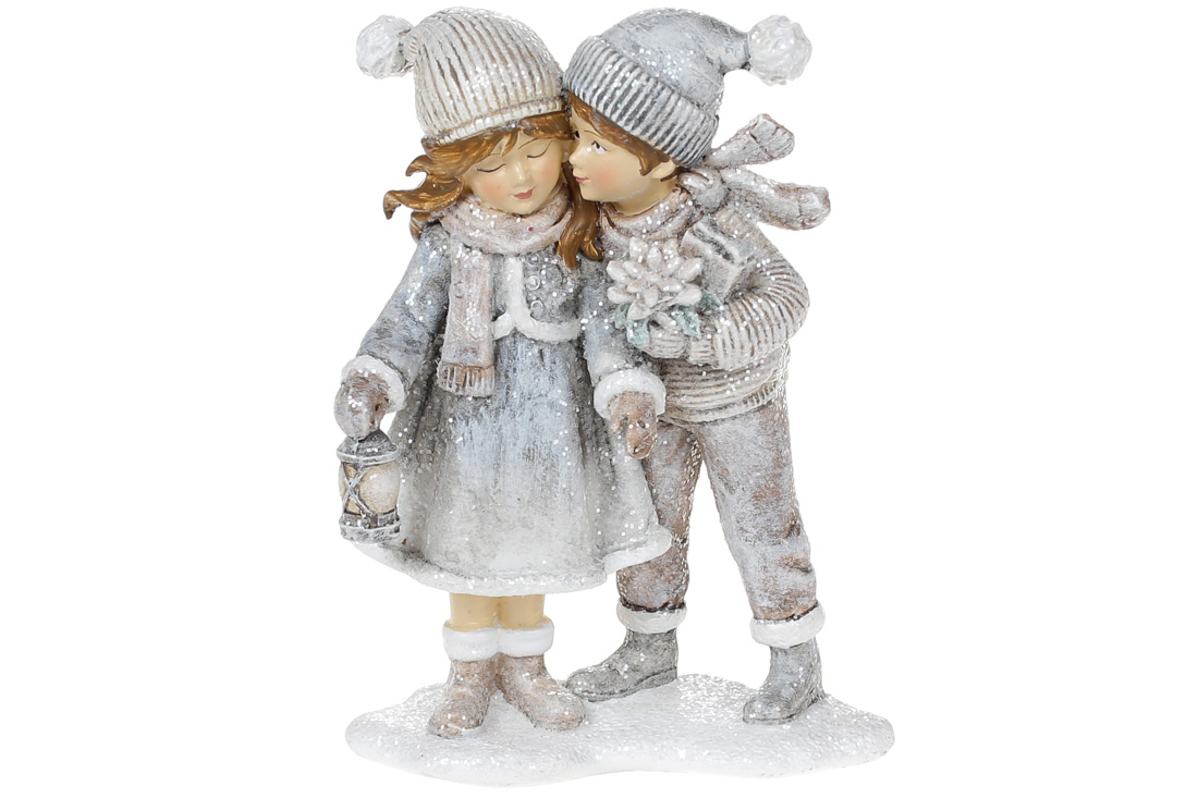 Декоративна статуетка Діти 12.5см, колір - бежево-сірий