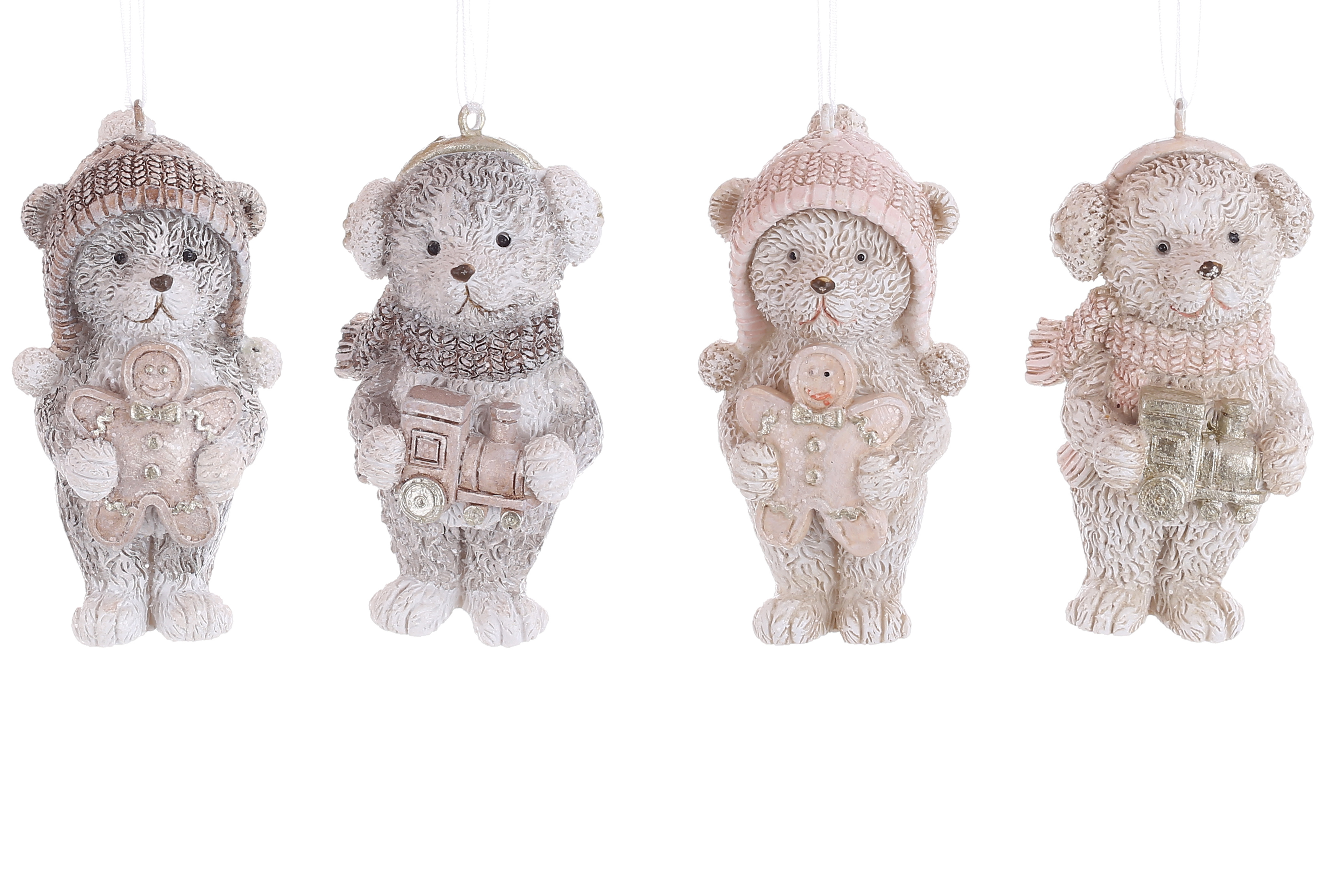 Декоративна підвіска Ведмедик Тедді 4*3*8см, 4 дизайни, колір - сіро-коричневий