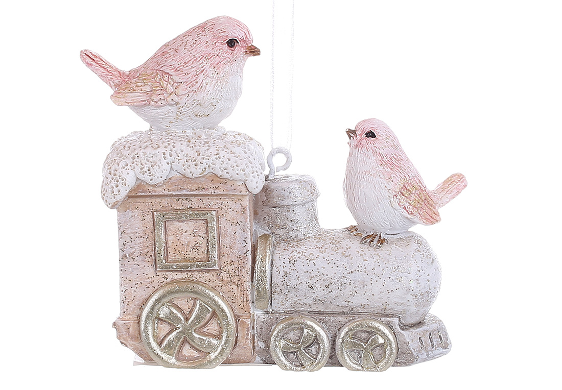 Декоративна підвіска Паравозик з пташками 7*3*6.5см