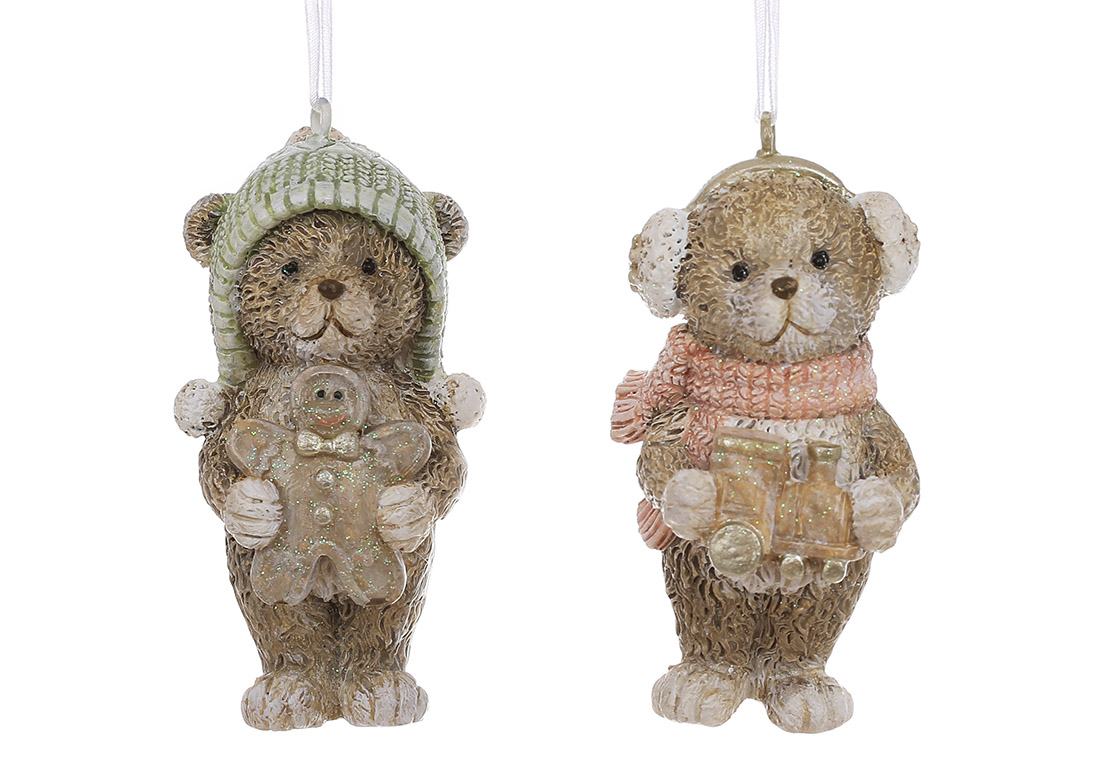 Декоративна підвіска Ведмедик Тедді 4*3*8см, 2 дизайни