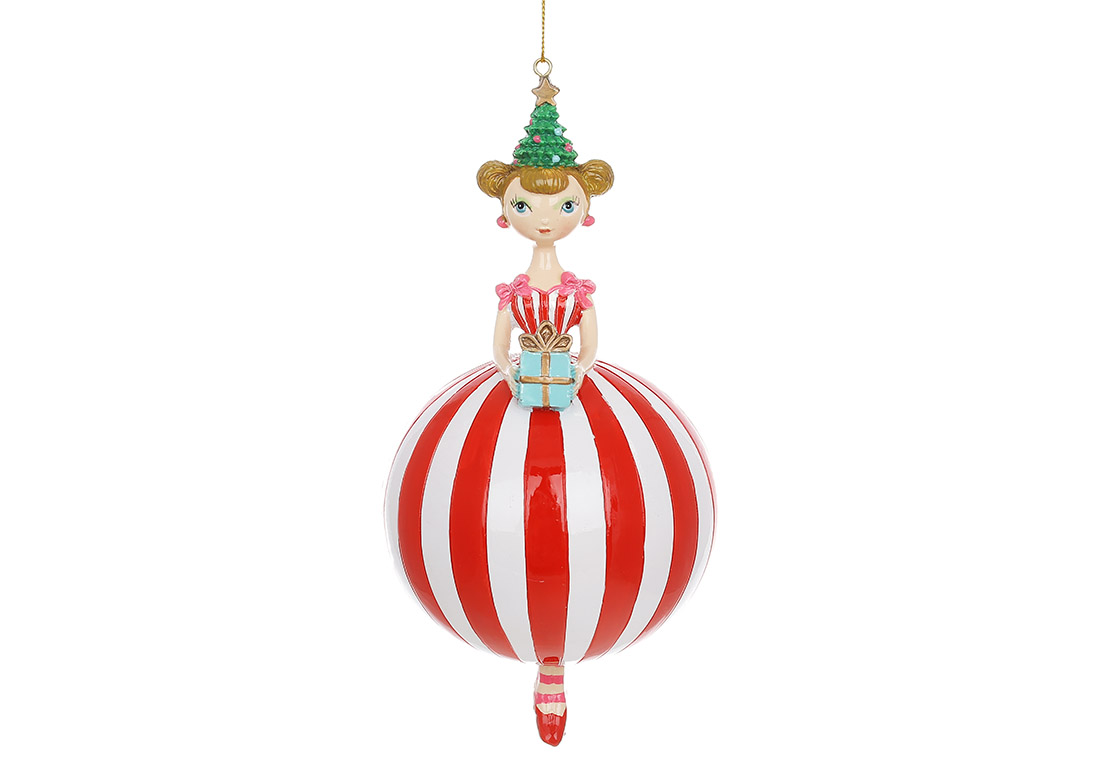 Декоративна підвіска Candy - Дівчинка з подарунком, 18.5см