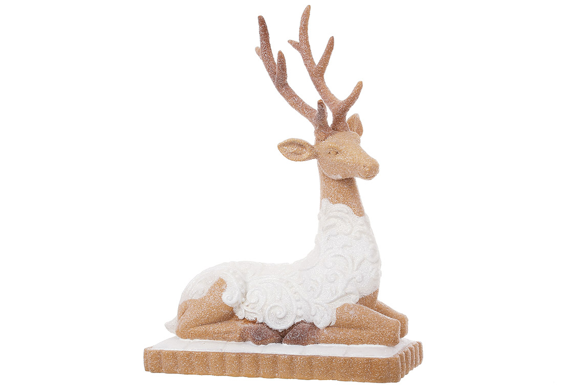Декоративна фігура Пряниковий Олень з гліттером, 23*11.5*31см