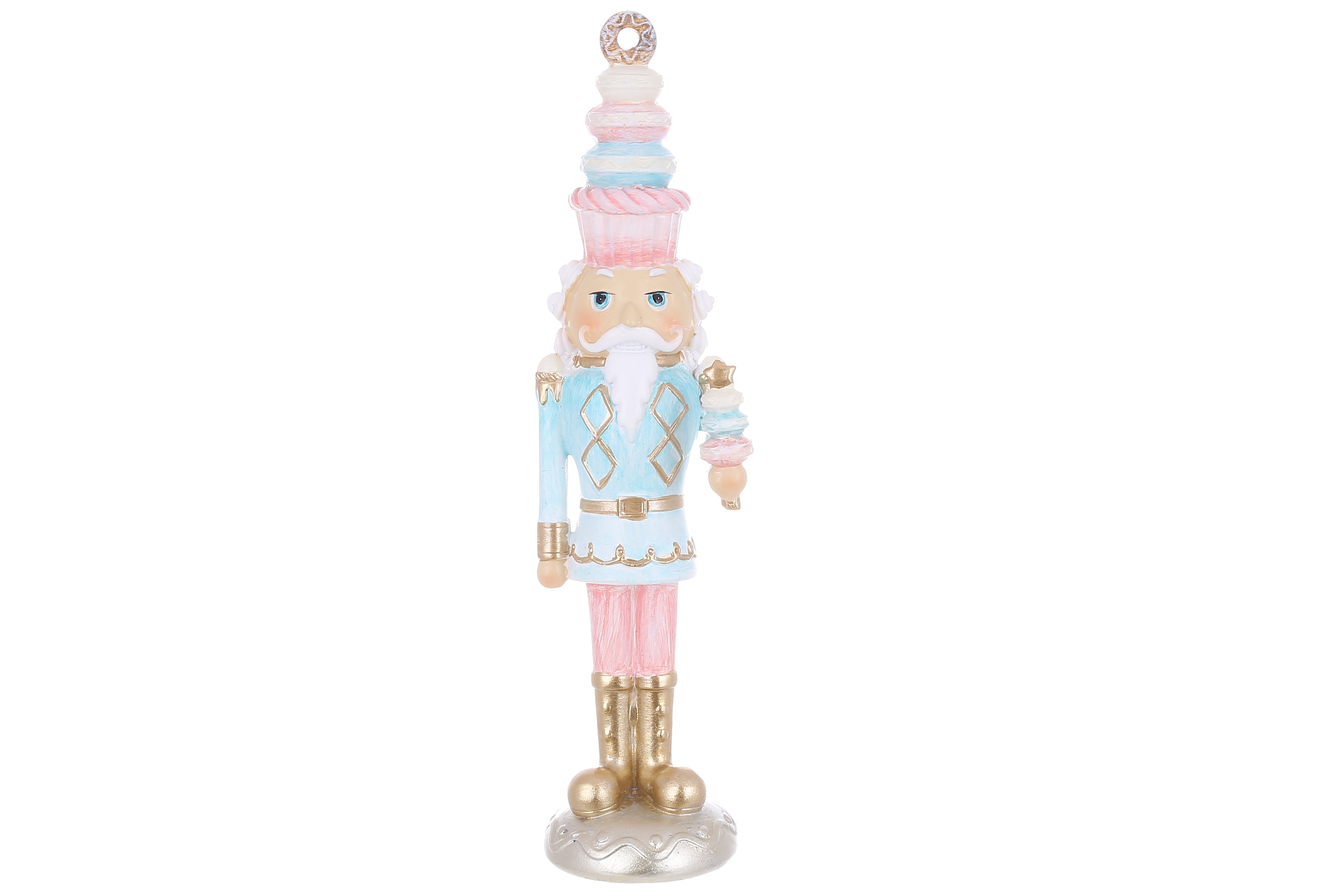 Декоративна фігура Лускунчик з тістечками 5*4.5*19см, колір - рожевий з блакитним