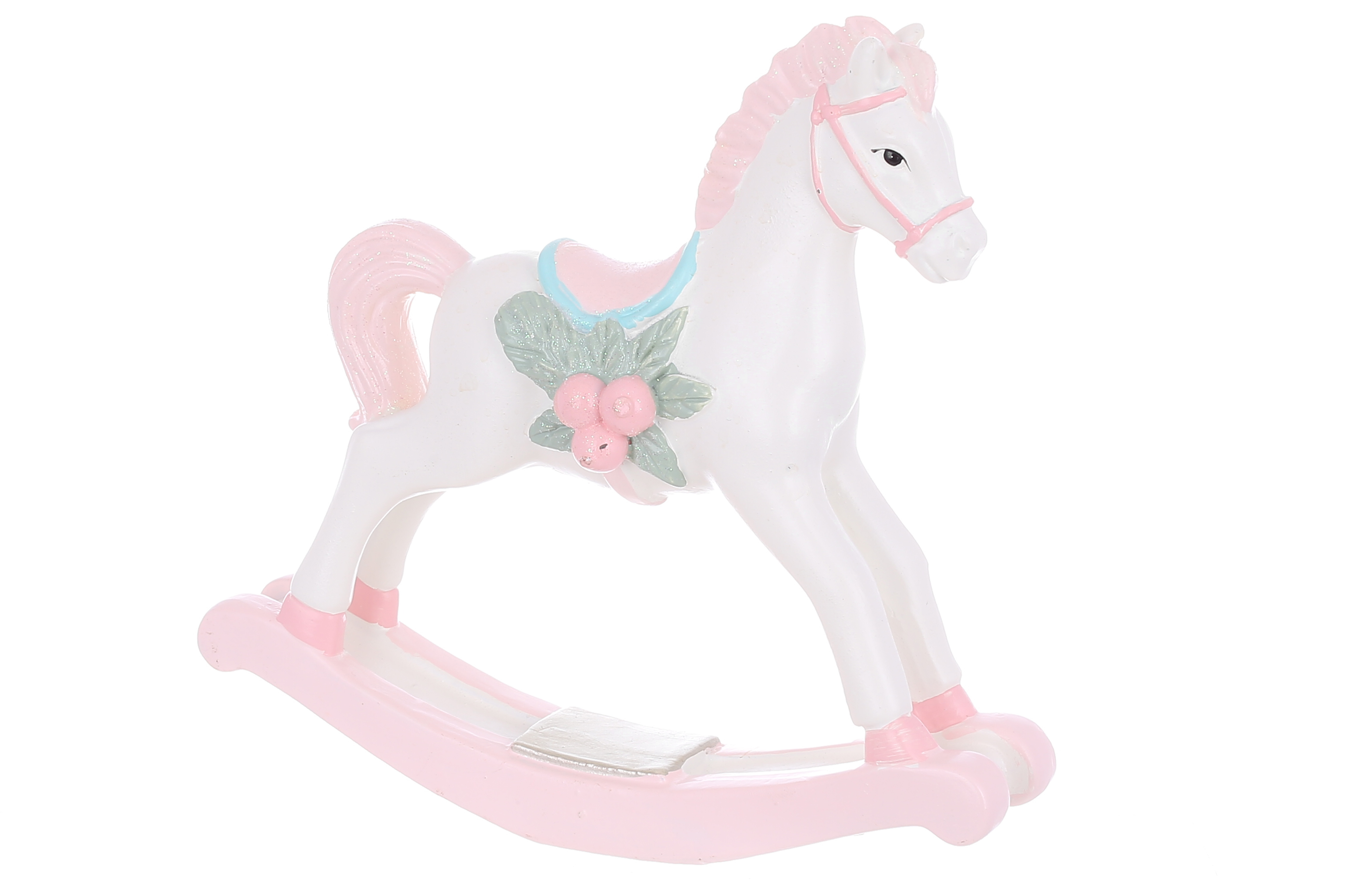 Декоративна фігура Конячка 17*5*16см, колір - білий з рожевим