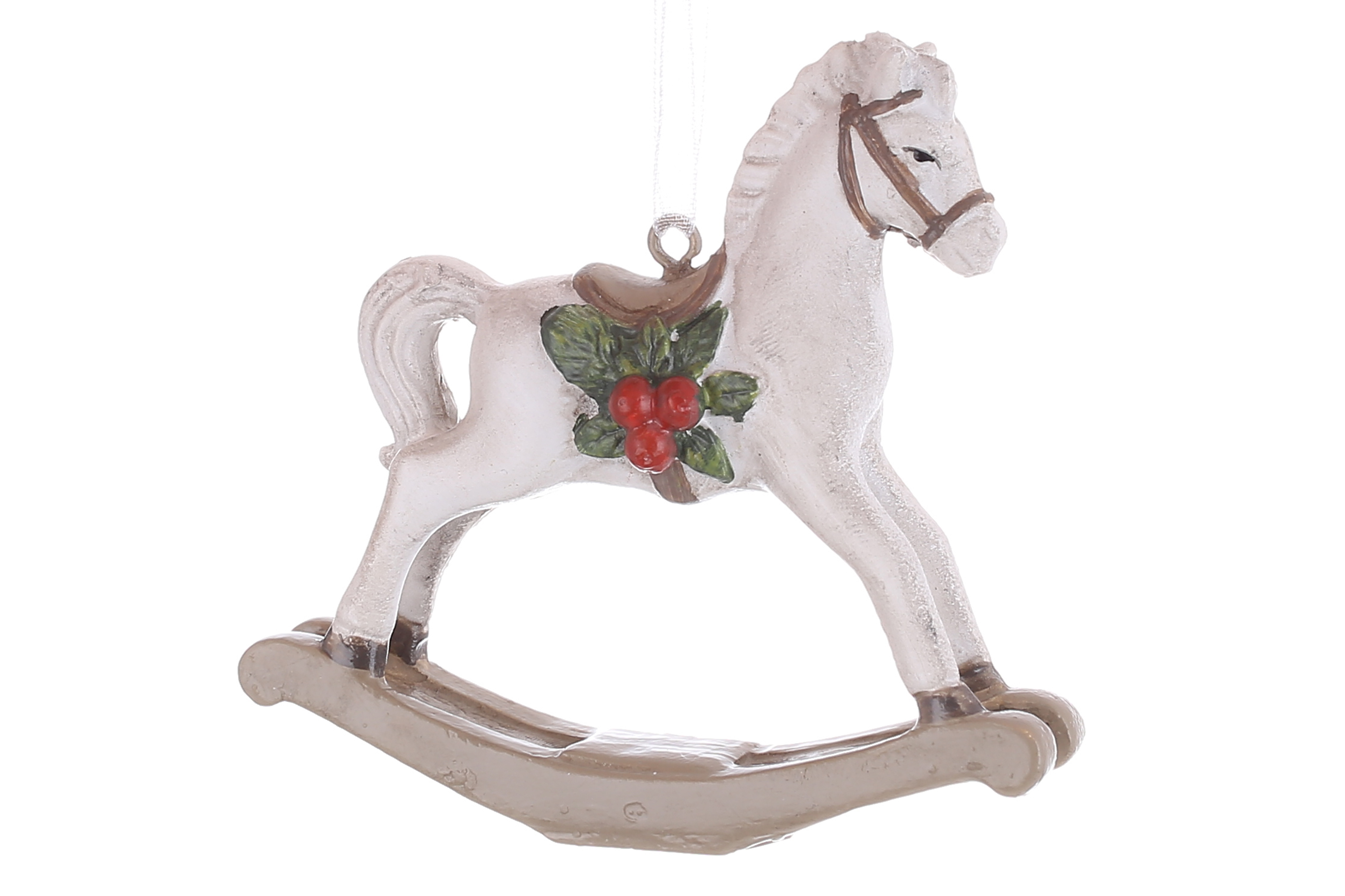 Декоративна підвіска Конячка 7.5*2*7см, колір - білий з коричневим