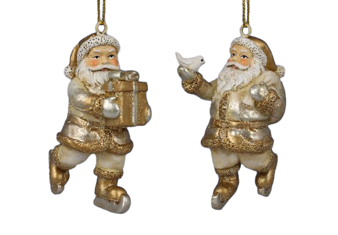 Декоративна підвіска Санта в ас 2 дизайну 5х7.5, колір - золото