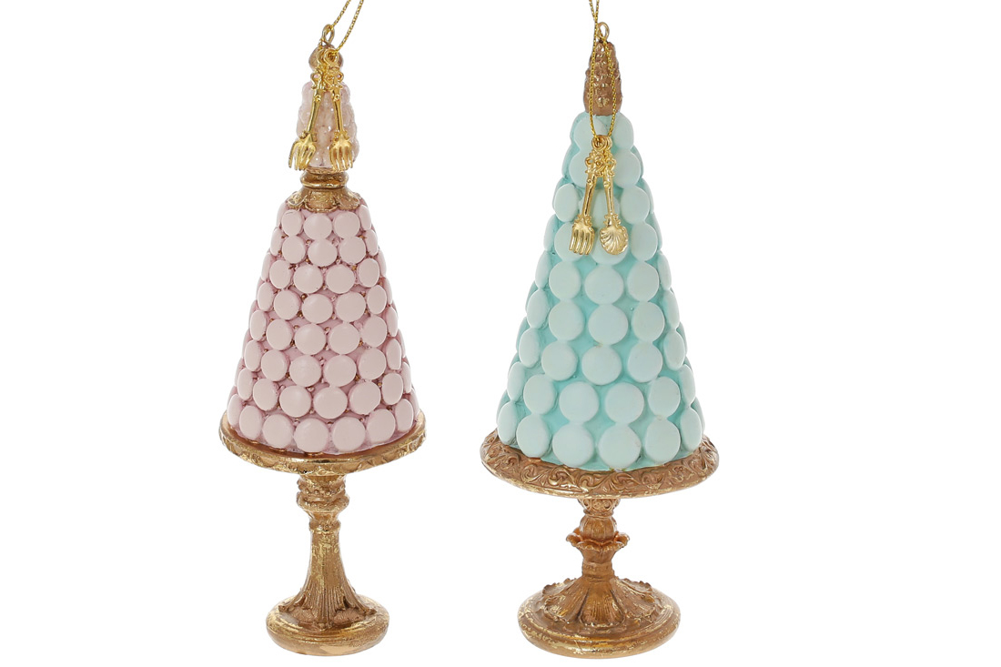 Декоративна підвісна фігурка Торт Macaron на підставці, 18см, 2 дизайни