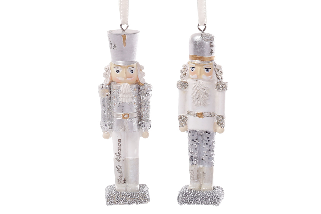 Підвісний декор Лускунчик, 11см, 2 дизайни, колір - срібло