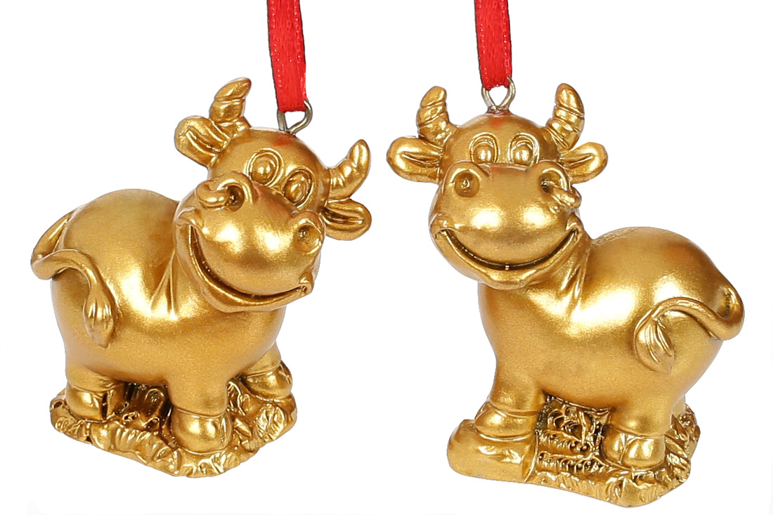 Декоративна підвісна фігурка Корівка, 5см, 2 дизайни