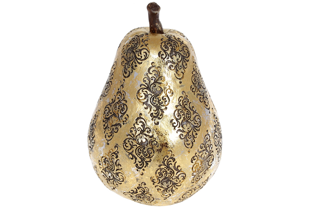 Декоративна фігурка Груша, 16.5см, колір - золотий