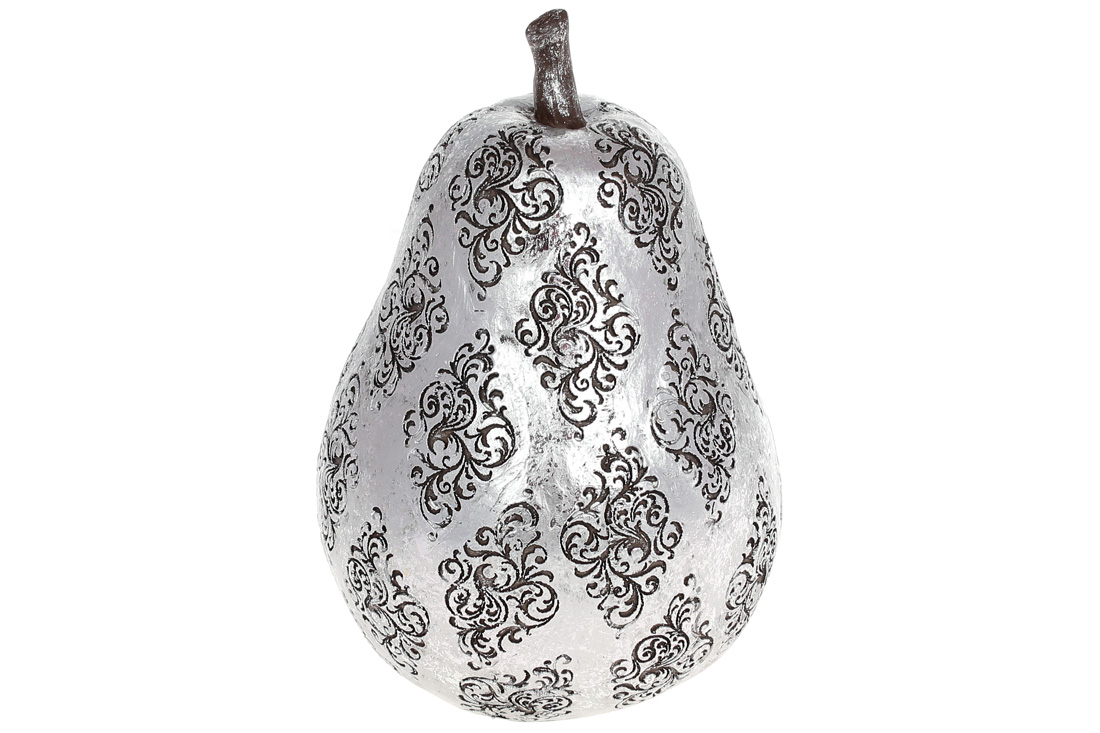 Декоративна фігурка Груша, 16.5см, колір - срібний