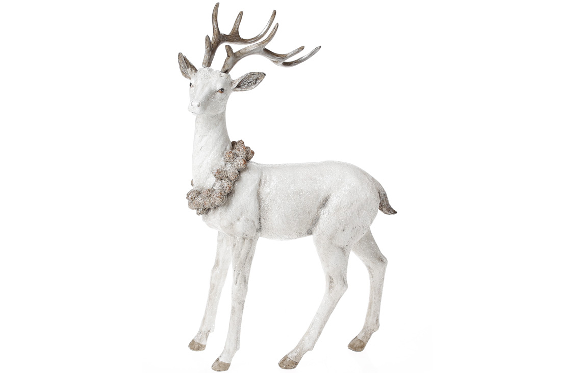 Декоративна статуетка Олень, 34.5см, колір - білий
