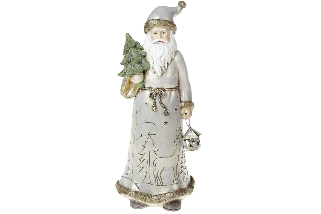 Декоративна статуетка Санта, 31,5 см, колір - шампань