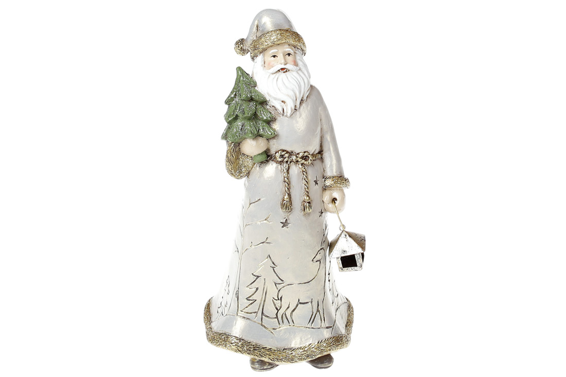 Декоративна статуетка Санта, 22см, колір - шампань