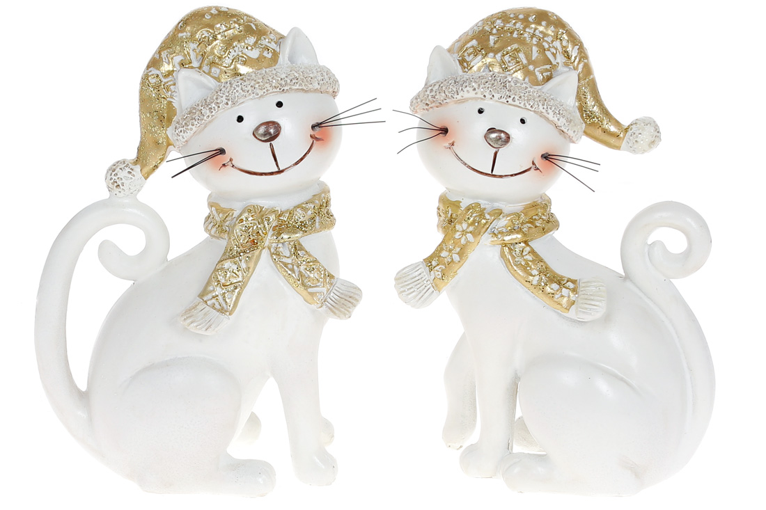 Декоративна статуетка Котик у шапці, 16см, 2 дизайни