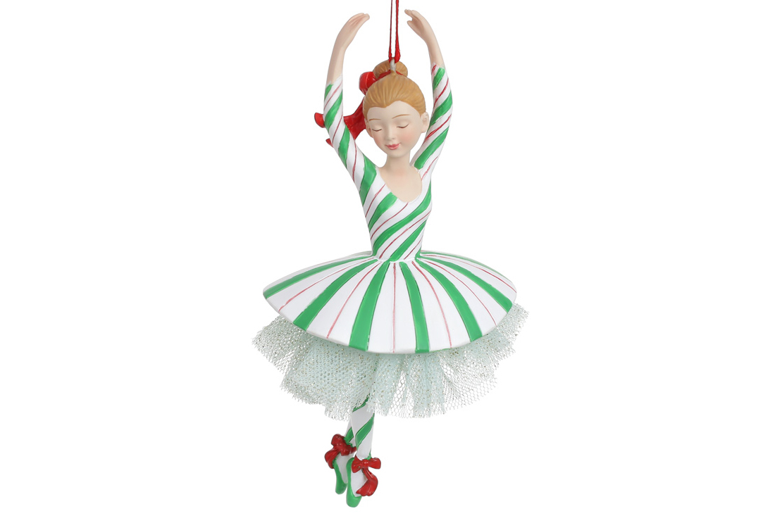 Декоративна підвісна фігурка Карамельна Балерина 16.2см, колір- зелений