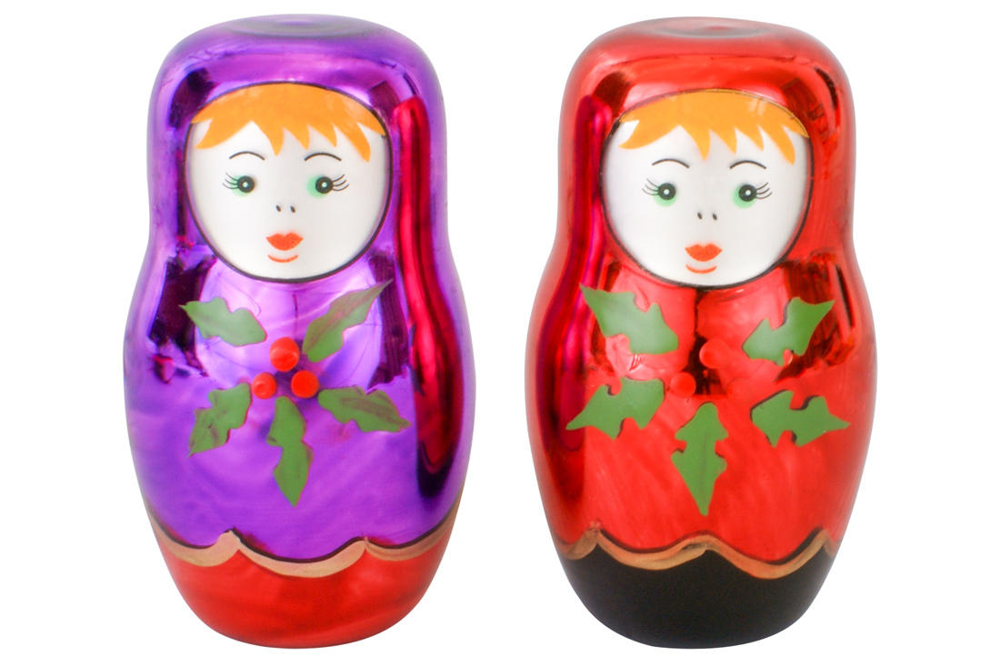 Новорічна прикраса Матрьошка 9.5см, 2 дизайни