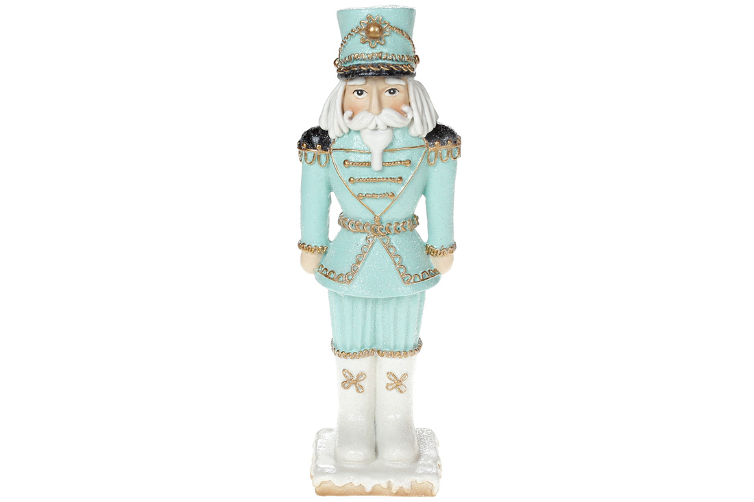 Декоративна статуетка Зефірно-пряниковий Лускунчик, 25.5см, колір - м'ятний