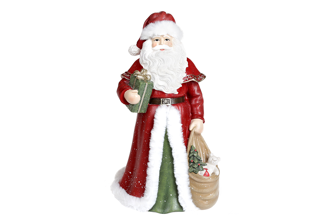 Декоративна статуетка Санта, 31см, колір - червоний із зеленим