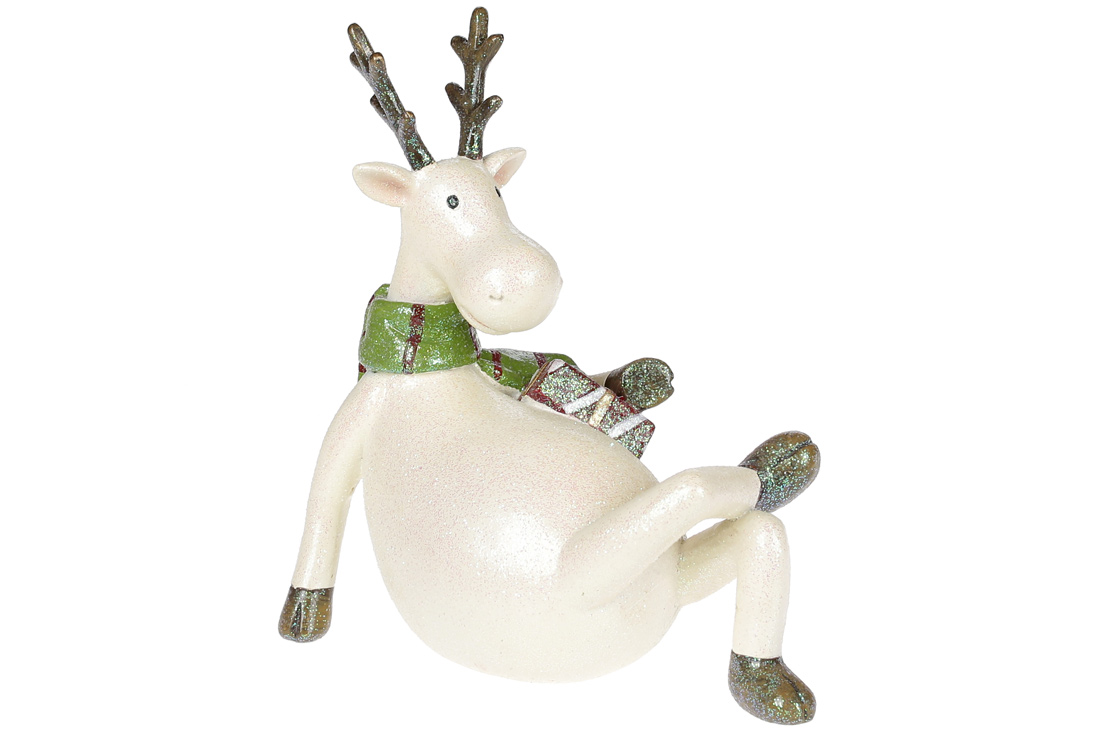 Декоративна статуетка Лось, 17.7см, колір - білий